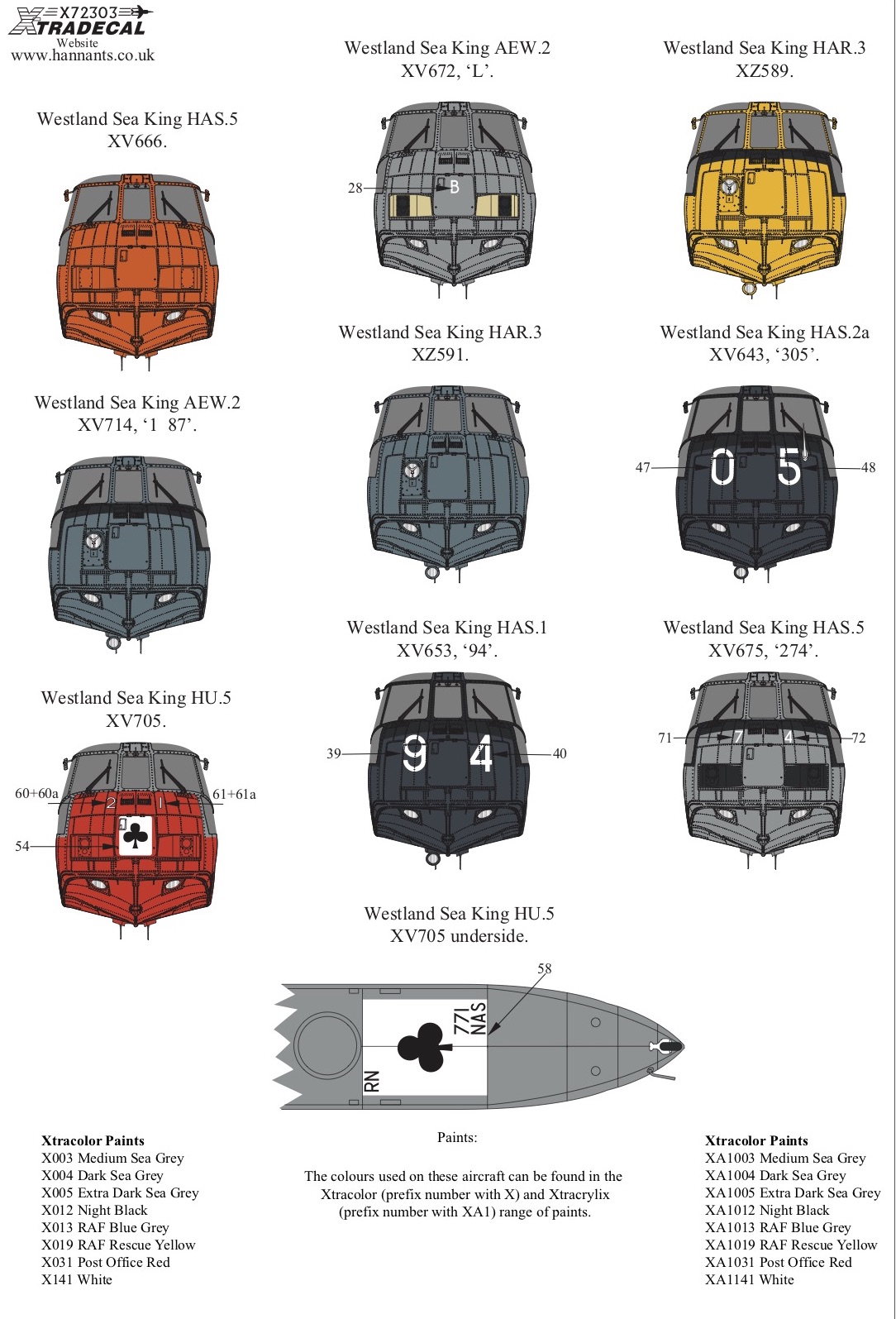 Westland Sea King Collection Schemes Xtradecal