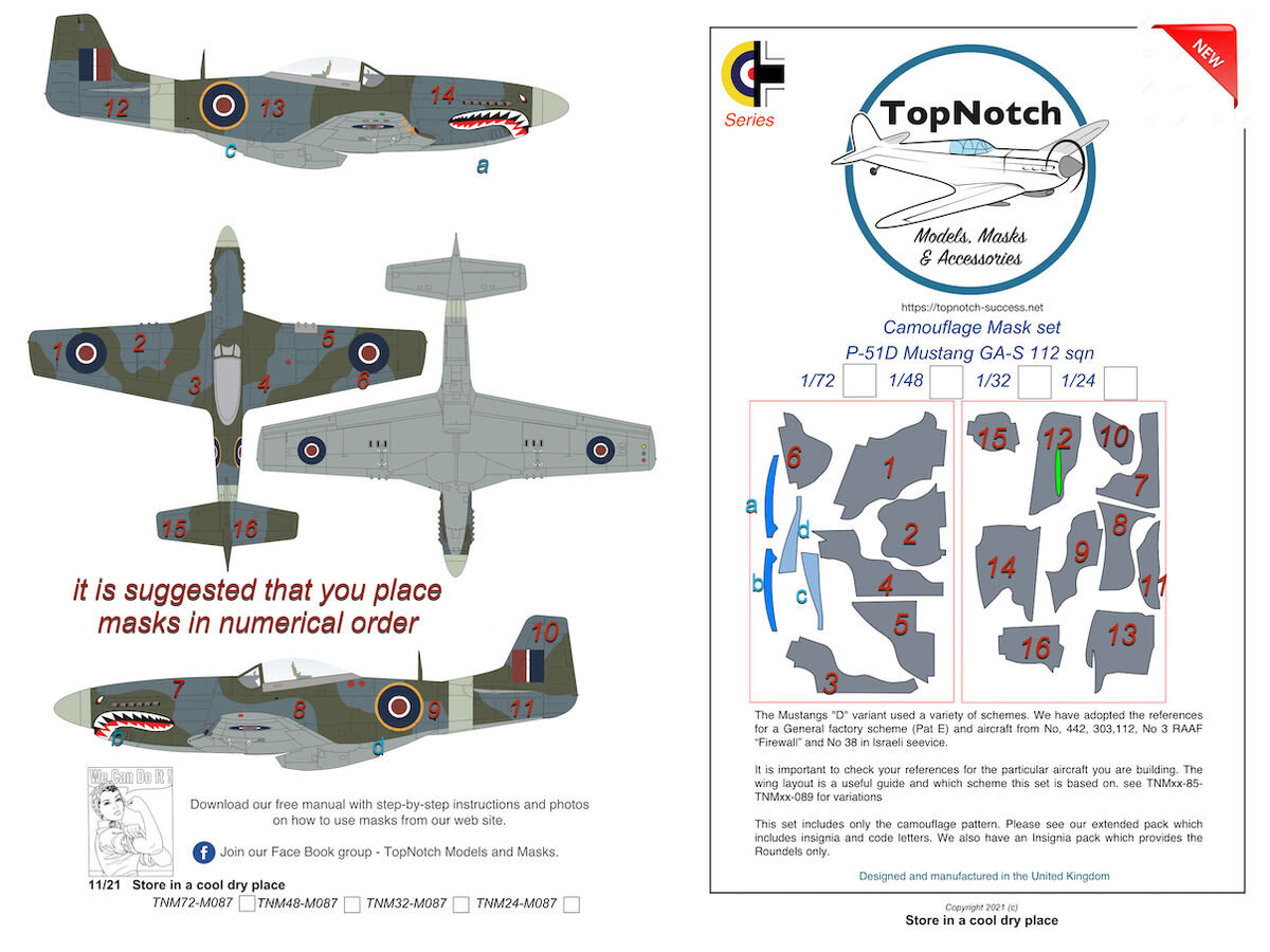 North American P-51 D Mustang - GA-S 112 Sqn - camouflage pattern paint ...