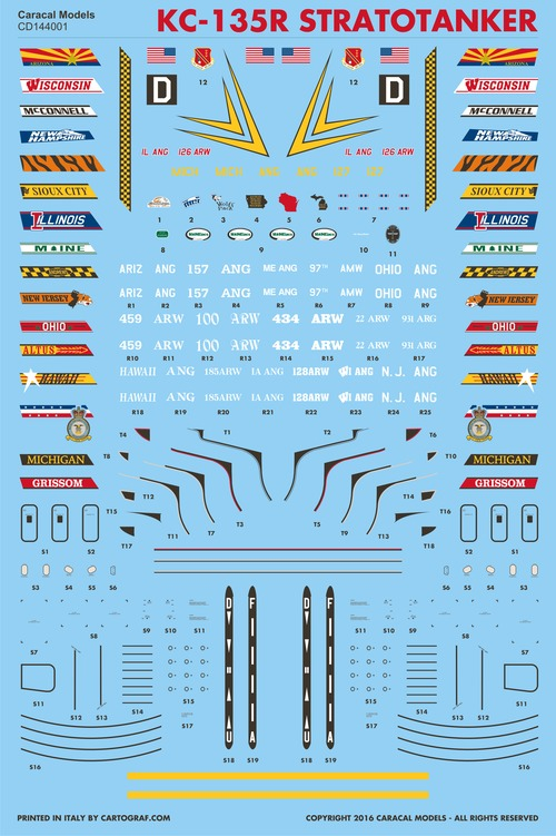 USAF Boeing KC-135R Stratotanker Decals Caracal Models -144001