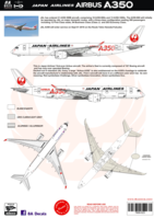 JAPAN AIRLINES AIRBUS A350 (Silver Version JA02XJ) 8aDecs -7909 
