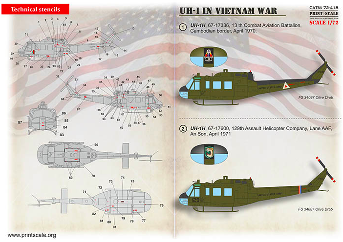 UH-1 in Vietnam War Print Scale -72-418